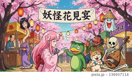 妖怪たちの花見 136937118