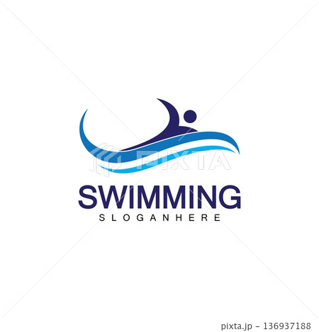 Swimming logo vector illustration design.Swimming Club. Swimmer logo design template Swimming logo vector illustration design.Swimming Club. Swimmer logo design template 136937188