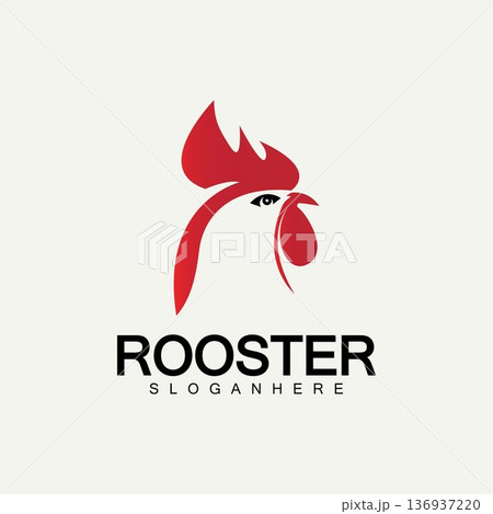 Rooster head logo vector icon symbol illustration design.Rooster  chicken  cock. Abstract vector illustration 136937220