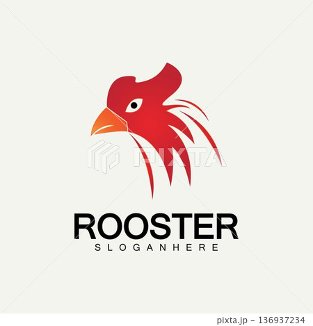 Rooster head logo vector icon symbol illustration design.Rooster  chicken  cock. Abstract vector illustration 136937234