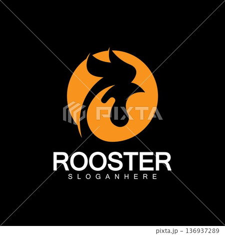 Rooster head logo vector icon symbol illustration design.Rooster  chicken  cock. Abstract vector illustration 136937289