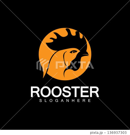Rooster head logo vector icon symbol illustration design.Rooster  chicken  cock. Abstract vector illustration 136937303