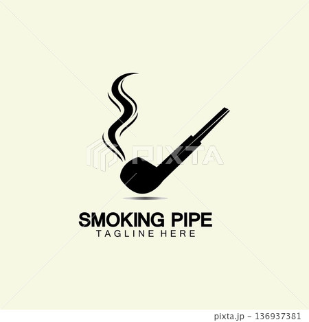 Pipe Smoking Logo icon vector illustration design.Tobacco, cigar, pipe icon vector image. 136937381