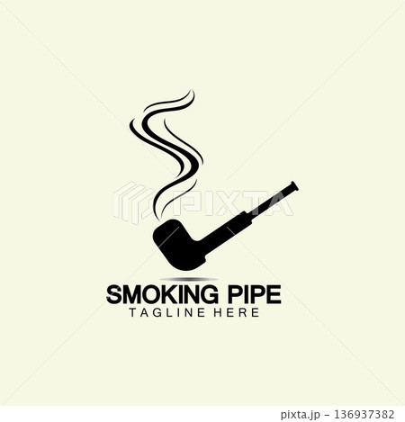 Pipe Smoking Logo icon vector illustration design.Tobacco, cigar, pipe icon vector image. Pipe Smoking Logo icon vector illustration design.Tobacco, cigar, pipe icon vector image. 136937382