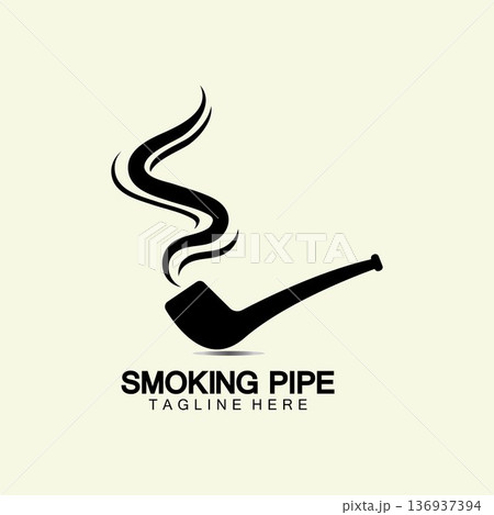 Pipe Smoking Logo icon vector illustration design.Tobacco, cigar, pipe icon vector image. Pipe Smoking Logo icon vector illustration design.Tobacco, cigar, pipe icon vector image. 136937394
