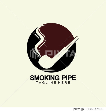 Pipe Smoking Logo icon vector illustration design.Tobacco, cigar, pipe icon vector image. 136937405