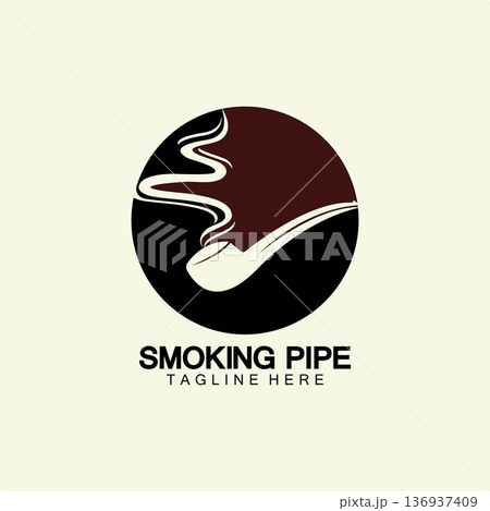 Pipe Smoking Logo icon vector illustration design.Tobacco, cigar, pipe icon vector image. 136937409
