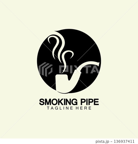 Pipe Smoking Logo icon vector illustration design.Tobacco, cigar, pipe icon vector image. 136937411