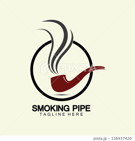 Pipe Smoking Logo icon vector illustration design.Tobacco, cigar, pipe icon vector image. 136937420