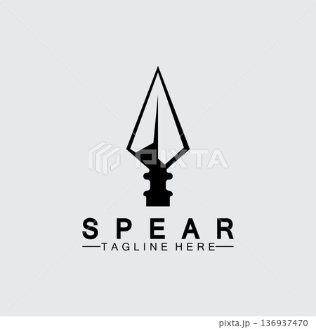 Spear logo icon vector illustration design.Head spear logo vintage illustration design vector 136937470
