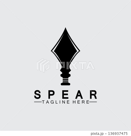 Spear logo icon vector illustration design.Head spear logo vintage illustration design vector Spear logo icon vector illustration design.Head spear logo vintage illustration design vector 136937475