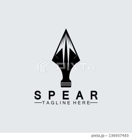 Spear logo icon vector illustration design.Head spear logo vintage illustration design vector 136937483
