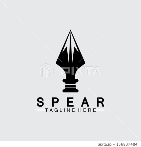 Spear logo icon vector illustration design.Head spear logo vintage illustration design vector 136937484