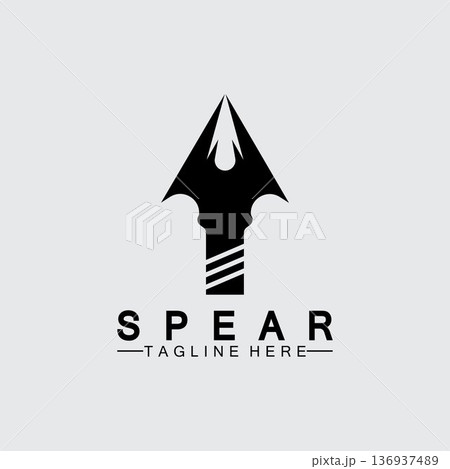 Spear logo icon vector illustration design.Head spear logo vintage illustration design vector 136937489