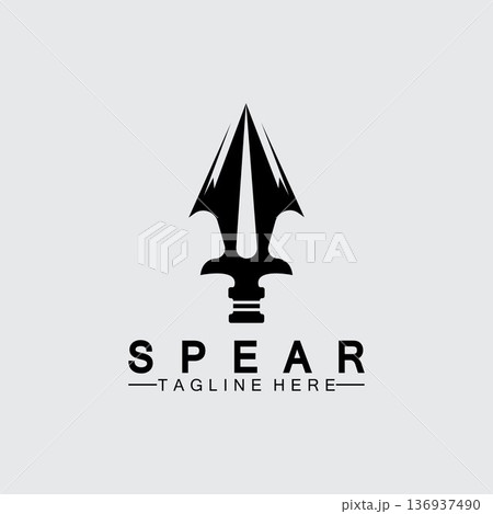 Spear logo icon vector illustration design.Head spear logo vintage illustration design vector Spear logo icon vector illustration design.Head spear logo vintage illustration design vector 136937490