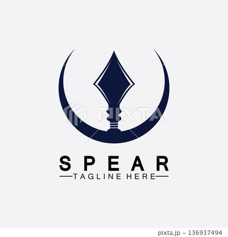Spear logo icon vector illustration design.Head spear logo vintage illustration design vector Spear logo icon vector illustration design.Head spear logo vintage illustration design vector 136937494