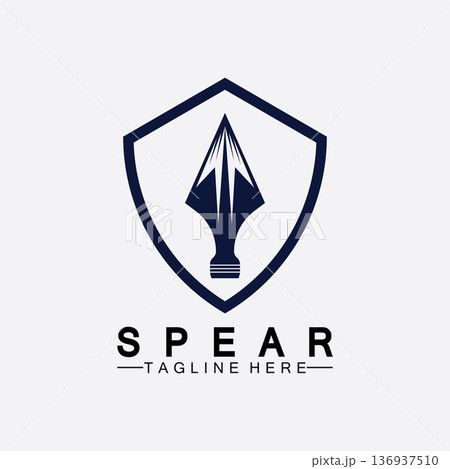 Spear logo icon vector illustration design.Head spear logo vintage illustration design vector Spear logo icon vector illustration design.Head spear logo vintage illustration design vector 136937510