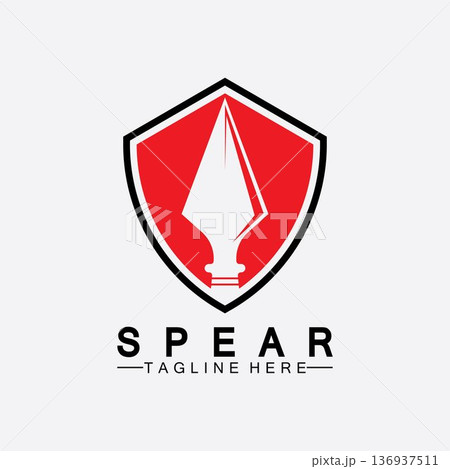 Spear logo icon vector illustration design.Head spear logo vintage illustration design vector Spear logo icon vector illustration design.Head spear logo vintage illustration design vector 136937511