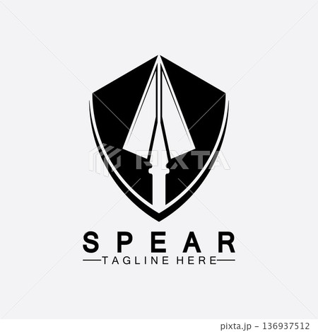 Spear logo icon vector illustration design.Head spear logo vintage illustration design vector 136937512