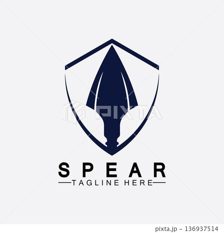 Spear logo icon vector illustration design.Head spear logo vintage illustration design vector 136937514