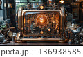 Steampunk Nixie Tube Computer with Glowing Display 136938585