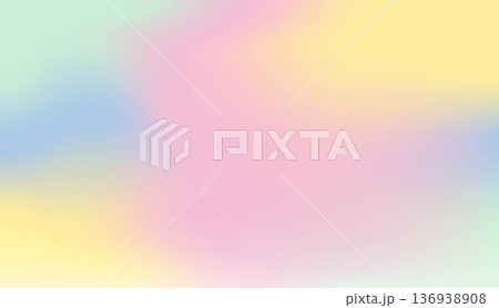 Abstract soft pastel gradient background with pink yellow blue and green colors. 136938908