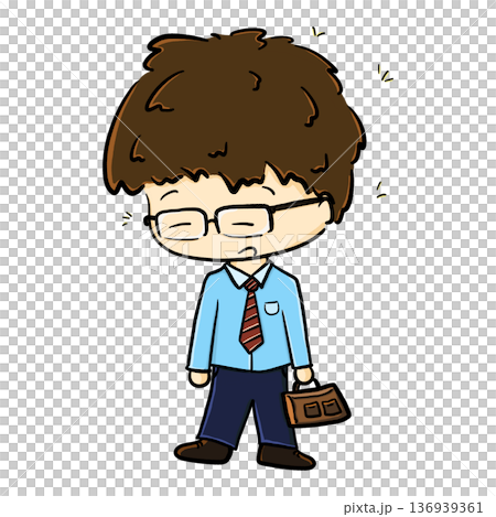 Tired office worker standing and sleepy isolated cartoon illustration Tired office worker standing and sleepy isolated cartoon illustration 136939361