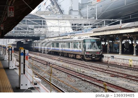 Nov 25 2025 Modern Kyoto Station Platform with Shinkansen Train Nov 25 2025 Modern Kyoto Station Platform with Shinkansen Train 136939405