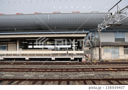 Nov 25 2025 Modern Kyoto Station Platform with Shinkansen Train Nov 25 2025 Modern Kyoto Station Platform with Shinkansen Train 136939407
