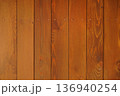 Warm wooden plank wall texture with natural grain rustic background 136940254
