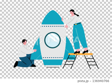 商人正在組裝火箭 136940766