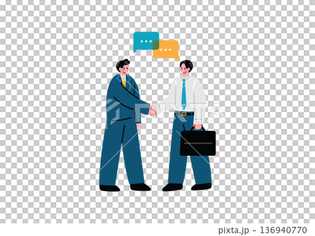 握手するビジネスマンのイラスト 136940770