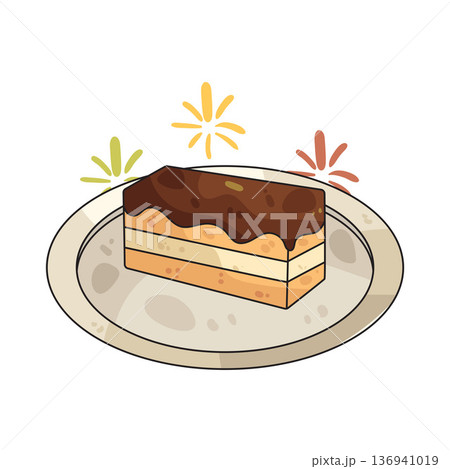 Illustration of Dessert Plate 136941019