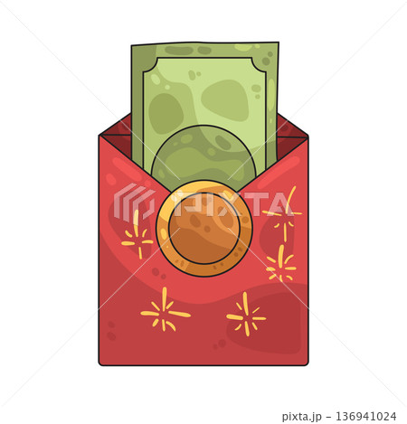 Illustration of Money Red Envelope Illustration of Money Red Envelope 136941024