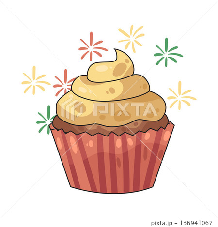 Illustration of Cupcake Illustration of Cupcake 136941067