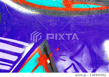 Urban Graffiti Wall Art in Bright Purple, Red, Cyan for 90s, Y2K Street Style Urban Graffiti Wall Art in Bright Purple, Red, Cyan for 90s, Y2K Street Style 136942002