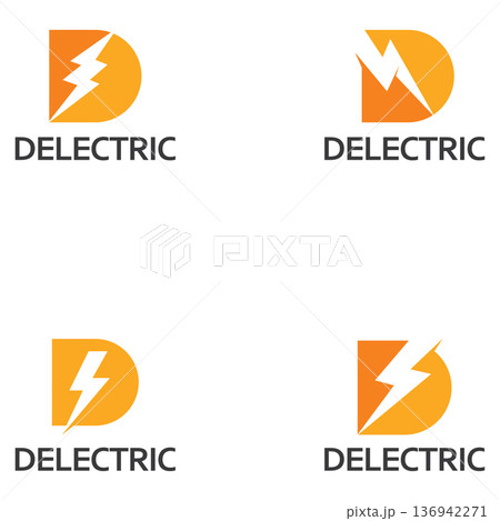 initial d electric energy logo vector template 136942271