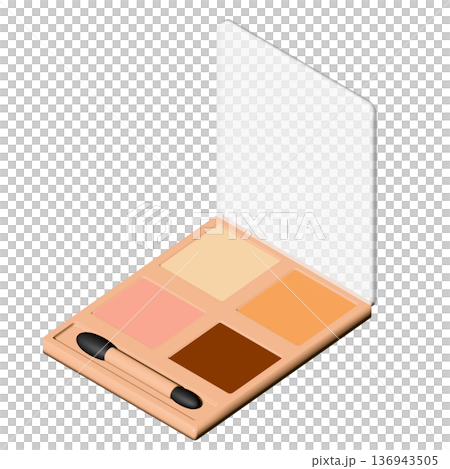 Natural color eyeshadow palette | 3D illustration | Cosmetics and makeup supplies 136943505