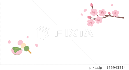 Spring background illustration banner spring flower frame 136943514
