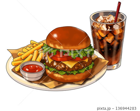 ハンバーガーセット 136944283