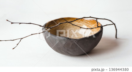 Handmade ceramics in the style of wabi sabi. Handmade ceramics in the style of wabi sabi. 136944380