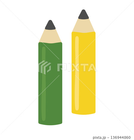 2本の鉛筆　イラストセット 136944860