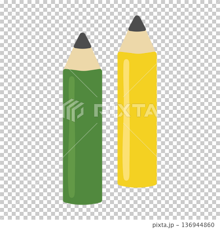 2本の鉛筆　イラストセット 136944860