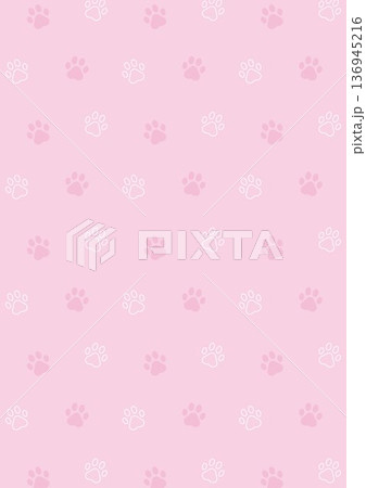 肉球　かわいい　背景　縦向き　ピンク 136945216