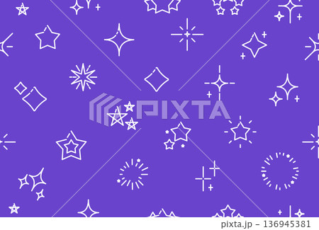 Different Types Stars Sign Seamless Pattern Background. Vector Different Types Stars Sign Seamless Pattern Background. Vector 136945381