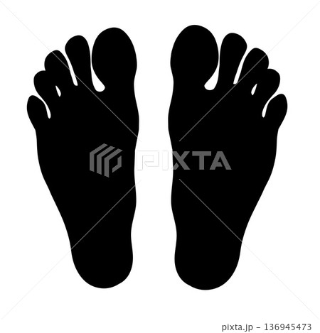 Vector isolated illustration of human feet. Fungus treatment. 136945473