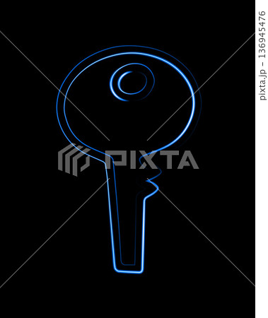 Vector isolated illustration of key with neon effect. Vector isolated illustration of key with neon effect. 136945476