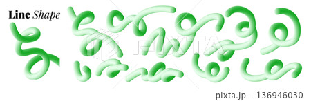 Soft gradient waves form abstract flowing lines with green colors, spiral curves and fluid shapes perfect for modern posters, banners and creative graphic templates 136946030