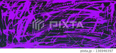 Abstract hatching purple paint background with rough brush textures, grunge stroke patterns, graphic spray effects with retro grunge halftone aesthetic. Vector urban street wall graffiti bg Abstract hatching purple paint background with rough brush textures, grunge stroke patterns, graphic spray effects with retro grunge halftone aesthetic. Vector urban street wall graffiti bg 136946397