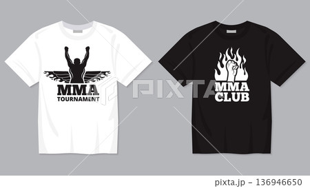 MMA fighting. t shirt design template for mma fighting club 136946650